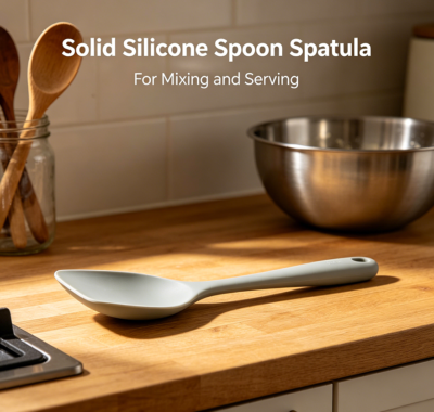 Solid Silicone Spoon Spatula for Mixing and Serving