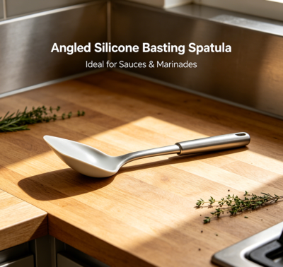 Angled Silicone Basting Spatula for Sauces and Marinades